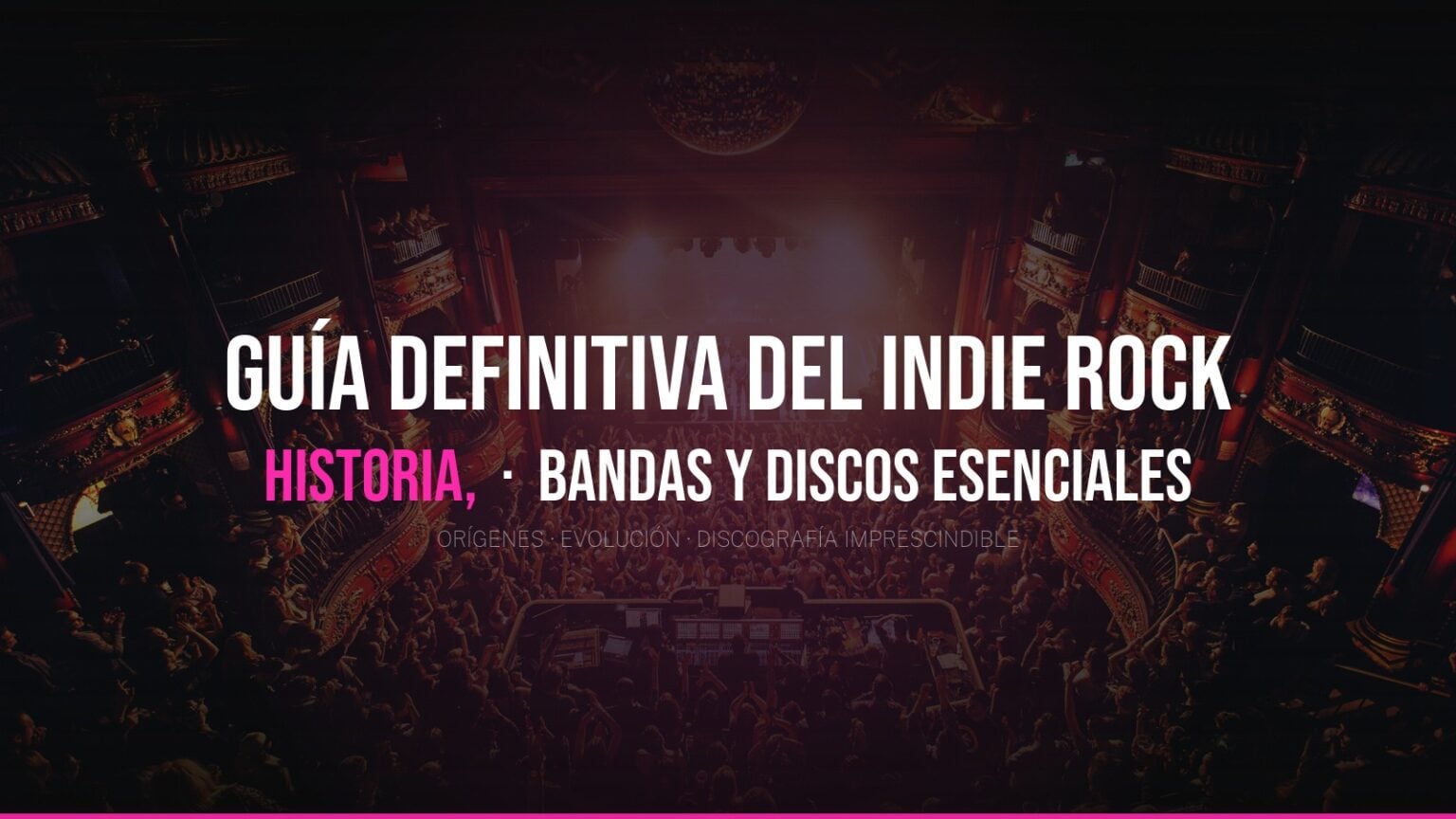 Ilustración editorial de la Guía Definitiva del Indie Rock: historia, bandas y discos esenciales