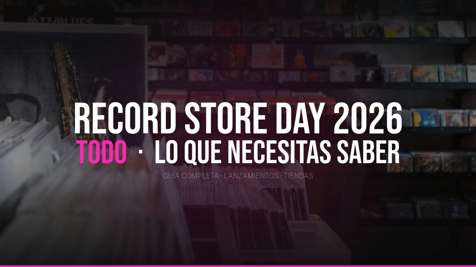 Ilustración de Record Store Day 2026 con vinilos exclusivos