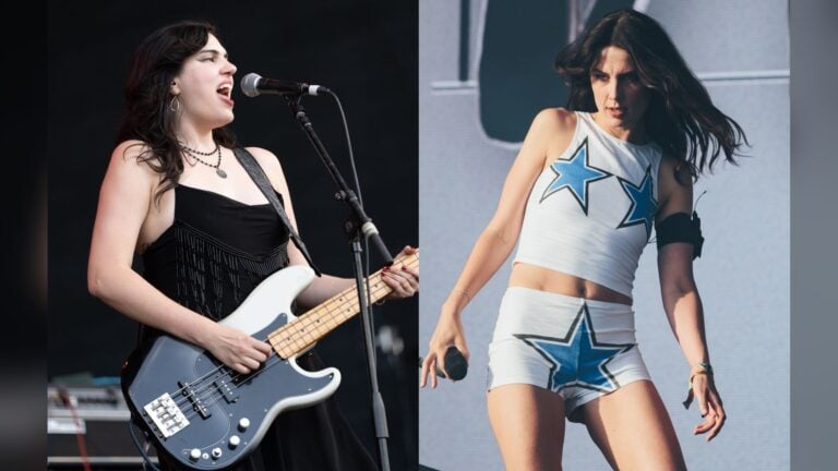 Julia Cumming toca el bajo en vivo con Wolf Alice
